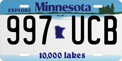MN license plate 997UCB