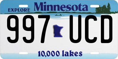 MN license plate 997UCD
