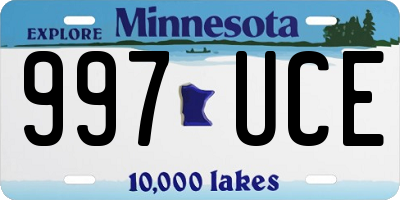 MN license plate 997UCE