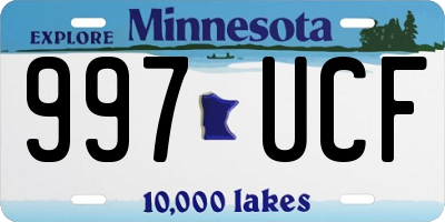MN license plate 997UCF