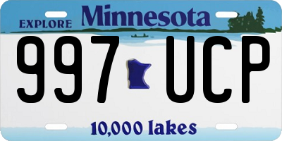 MN license plate 997UCP