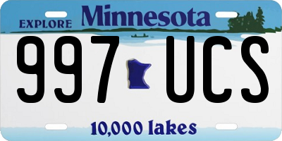 MN license plate 997UCS