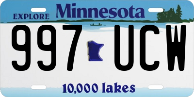 MN license plate 997UCW