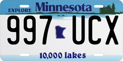 MN license plate 997UCX