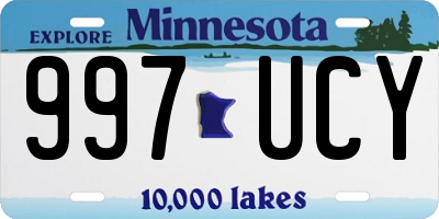 MN license plate 997UCY