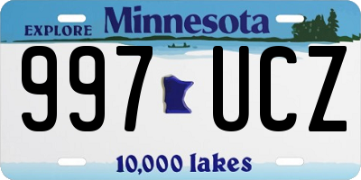 MN license plate 997UCZ