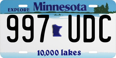 MN license plate 997UDC