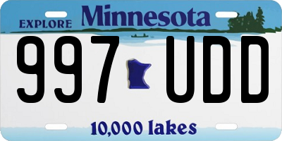 MN license plate 997UDD