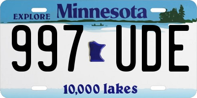 MN license plate 997UDE