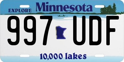 MN license plate 997UDF