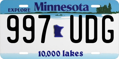 MN license plate 997UDG