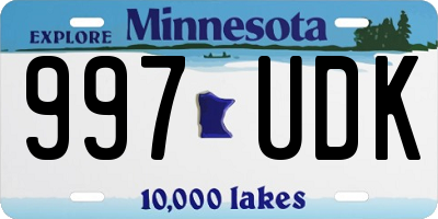 MN license plate 997UDK