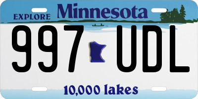 MN license plate 997UDL