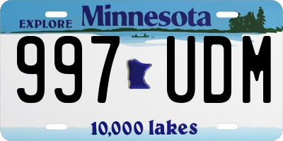 MN license plate 997UDM