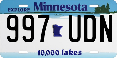 MN license plate 997UDN