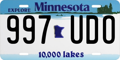 MN license plate 997UDO
