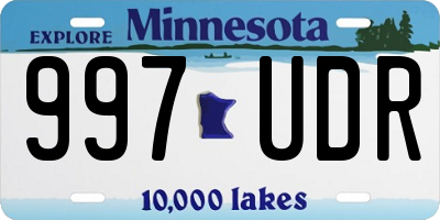 MN license plate 997UDR