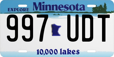 MN license plate 997UDT