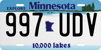 MN license plate 997UDV