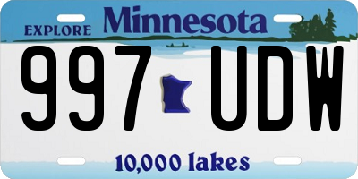 MN license plate 997UDW