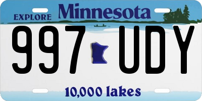 MN license plate 997UDY