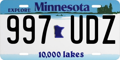MN license plate 997UDZ