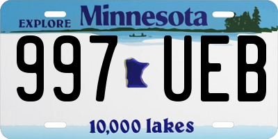 MN license plate 997UEB