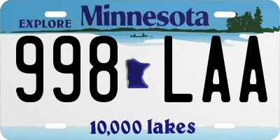 MN license plate 998LAA