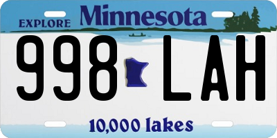 MN license plate 998LAH