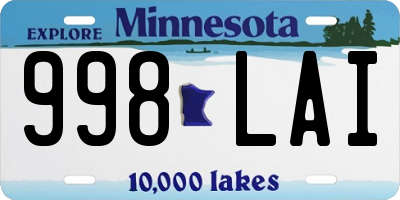 MN license plate 998LAI