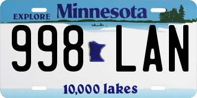 MN license plate 998LAN