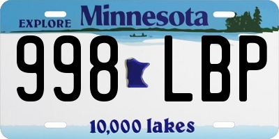 MN license plate 998LBP