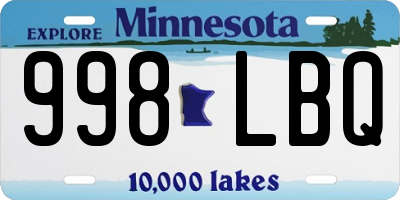 MN license plate 998LBQ