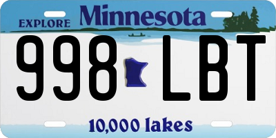 MN license plate 998LBT