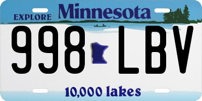 MN license plate 998LBV