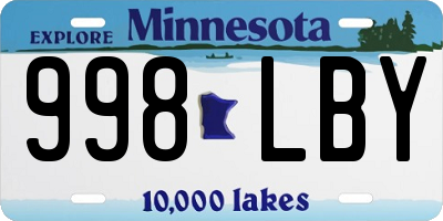 MN license plate 998LBY