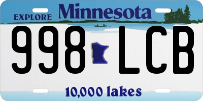 MN license plate 998LCB