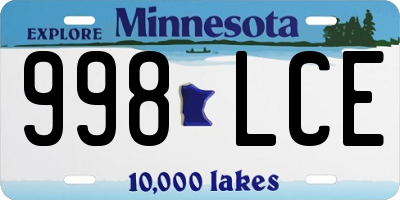 MN license plate 998LCE