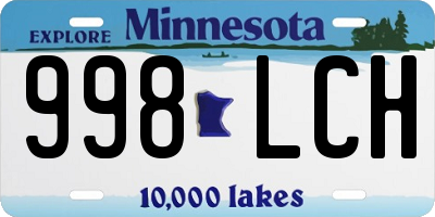 MN license plate 998LCH