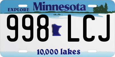 MN license plate 998LCJ