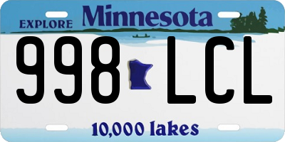 MN license plate 998LCL