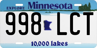 MN license plate 998LCT