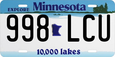 MN license plate 998LCU