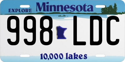 MN license plate 998LDC