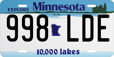 MN license plate 998LDE