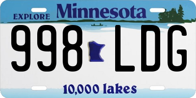 MN license plate 998LDG