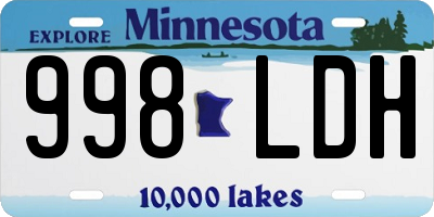 MN license plate 998LDH