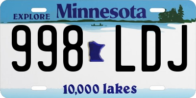 MN license plate 998LDJ