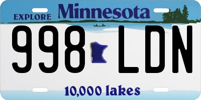 MN license plate 998LDN