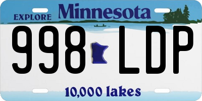 MN license plate 998LDP